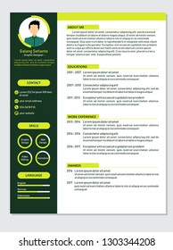 Modern Resume Template Vector Job Applications Stock Vector (Royalty ...