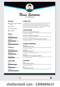 Modern Resume Template Vector for Jobs Applications