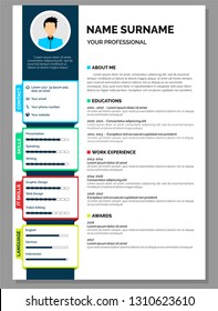 Modern Resume Template Vector for Jobs Applications