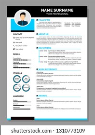 Modern Resume Template Vector for Jobs Applications