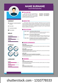 Modern Resume Template Vector for Jobs Applications