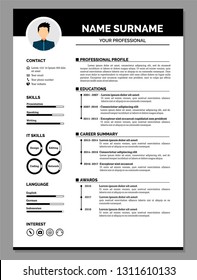 Vector de plantilla de reanudación moderna para aplicaciones de trabajos