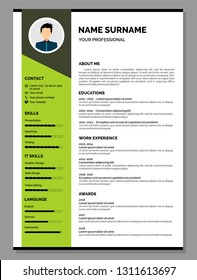Modern Resume Template Vector for Jobs Applications
