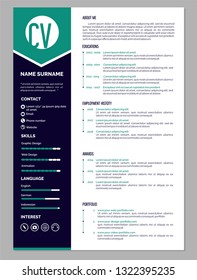 Modern Resume Template Vector for Jobs Applications