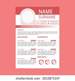Modern Resume template vector layout