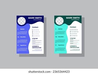 Modern resume vector template for digital
