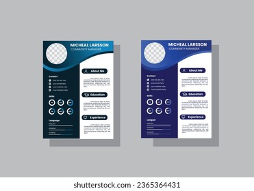Modern resume vector template for digital