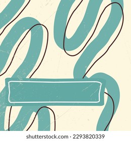 modern retro background, art blots with place for text. abstract  lines, dots, shapes with texture. vector illustration for print, social media, banner, poster design.