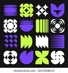 Modern retro bauhaus geometric shapes