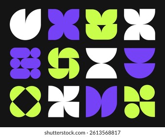 Modern retro bauhaus geometric shapes