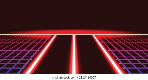 Moderno fondo retro futurista . Sintonizador de diseño .Vector con varias formas geométricas. Resumen del arte contemporáneo. Ciberpaisaje digital. Nuevo modernismo 