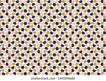 modern, retro, geometric pattern wallpaper with graphic elements in light pink, olive and black pastel colors
