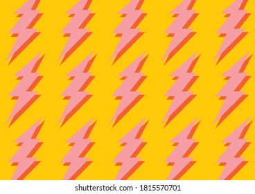 Modern retro lightning bolt repeated pattern fun funky background 