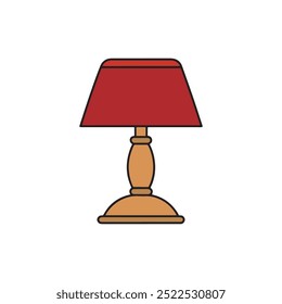 Lámpara de mesa moderna y retro y lámpara de noche. Un icono de diseño moderno de la lámpara de mesa. lámparas de mesa y de pie coloridas para el hogar y la oficina. Ilustración vectorial.