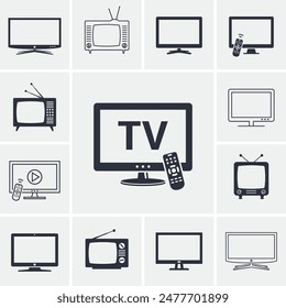 Iconos de TV modernos y retro