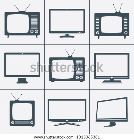 Modern and Retro TV icons. Vector illustration.