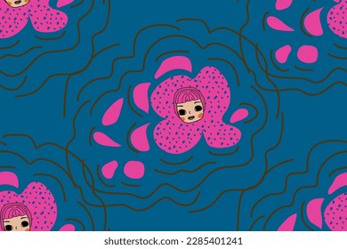 Modern retro vintage seamless pattern vector illustration design for fabric textile and interior 