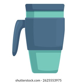 Taza de café reutilizable moderna con la manija aislada en el fondo blanco