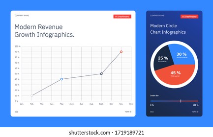 Modern revenue growth infographic chart. 