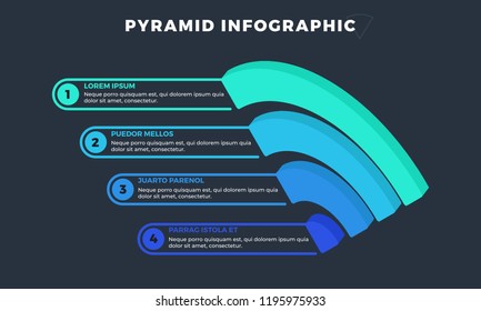 Modern Reverse Funnel Pyramid Level Stages Diagram With Four Stages can be used for a variety of presentations and projects.