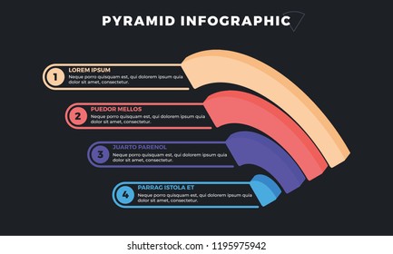 Modern Reverse Funnel Pyramid Level Stages Diagram With Four Stages can be used for a variety of presentations and projects.