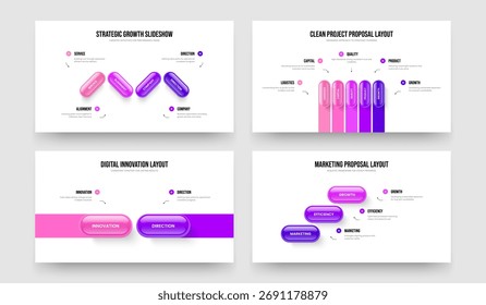 Revisión Moderna Cuatro Cinco Dos Tres Opciones Infografía Diseño De Presentaciones De Diapositivas Colección De Ilustración vectorial. Lanzamiento publicitario 4 5 2 3 Diagrama de elementos Presentación Plantilla Paquete.