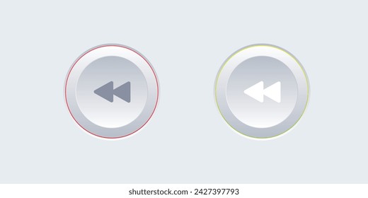 Modern Rewind, Backward Button | Media Rewind Button | Media Control Buttons