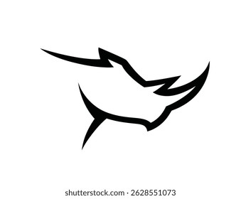 Modern rhino head logo vector design symbol