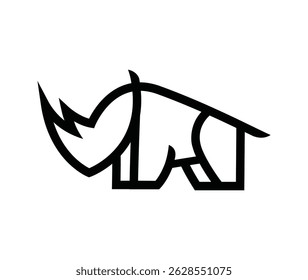 Modernes Nashorn-Linie Logo, Vektordesign-Symbol
