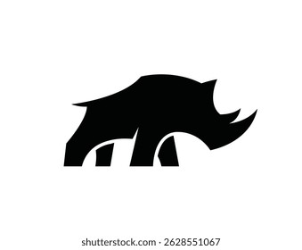 Modern rhinoceros silhouette logo vector design symbol