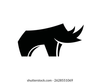 Modern rhinoceros silhouette logo vector design symbol