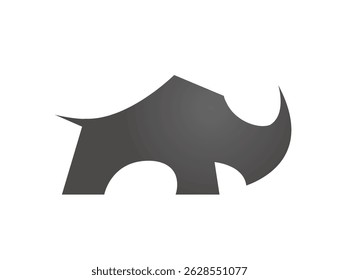 Modern rhinoceros silhouette logo vector design symbol