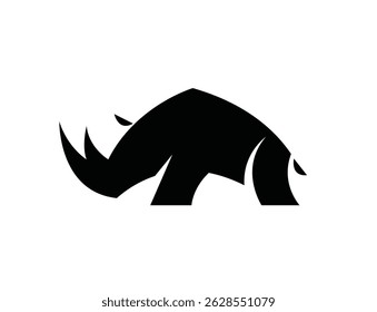 Modern rhinoceros silhouette logo vector design symbol