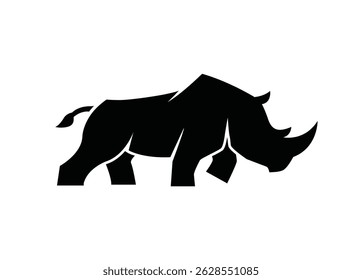 Modern rhinoceros silhouette logo vector design symbol