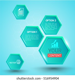 Modern rhombic diagram template for inforgraphics in blue and turquoise colors flat vector illustration