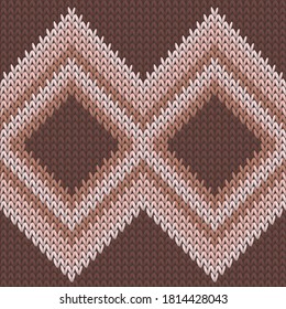 Modern rhombus argyle christmas knit geometric vector seamless. Scarf hosiery textile print. Traditional seamless knitted pattern. Cozy textile print design.