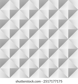 Modern rhombus decorative background. Elegant seamless geometric pattern. White and gray repeatable relief ceramic 3d texture