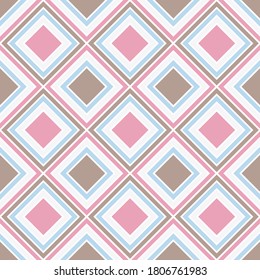 Modern  rhombus shapes geometric seamless pattern. Argyle fabric print. Interior swatch. Rhombus shapes argyle pattern.