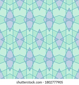Modern rhombus shapes vector seamless background for textile print. Art deco pattern. Tileable lines structure grid.