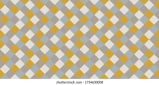 Moderne Rhombus-Fliesen nahtlos Muster Vektorgrafik Design. Die quadratische Fläche formt die Retro-Tapete. Rhombus geometrisches nahtloses Muster, Tischdeckentextilienprint. Futuristische Quadrate endlosen Hintergrund.
