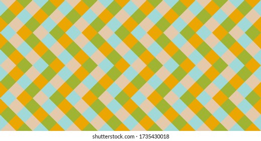 Moderne Rhombus-Fliesen nahtlos Muster Vektorgrafik Design. Die quadratische Fläche formt die Retro-Tapete. Rhombus geometrisches nahtloses Muster, gepolsterter Textildruck. Kreative Quadrate endlosen Hintergrund.