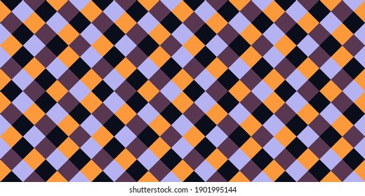 Modern rhombus tiles seamless pattern vector graphic design. Square shapes retro wallpaper. Rhombus geometric seamless pattern, tablecloth textile print. Decorative squares endless backdrop.