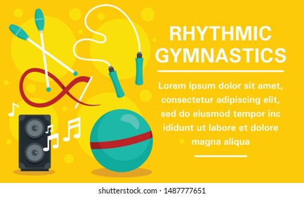 Modern rhythmic gymnastics concept banner. Flat illustration of modern rhythmic gymnastics vector concept banner for web design