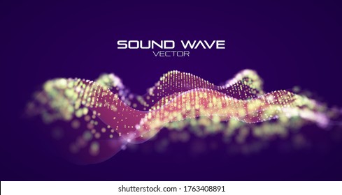 Modern ribbon. Abstract vector neon wave. Sound wave equalizer.