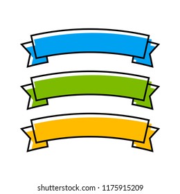 Modern ribbon banners vector set. Ribbon color flat style