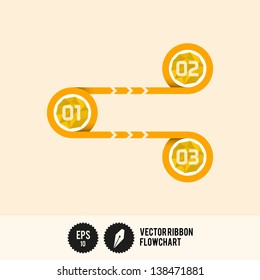 Modern Ribbon Flowchart Options with Gems - Vector Illustration - can be used for workflow layout, diagram, options