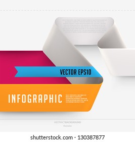 Modern ribbon infographic template for business design