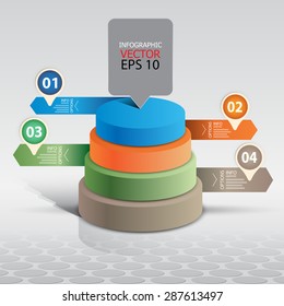 Modern ribbon roll style, info graphics vector illustration