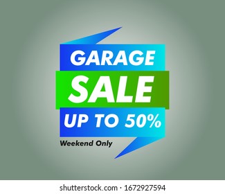 Modern ribbon sale banner. garage sale colorful gradient tags. Vector poster, banner, and labels isolated.