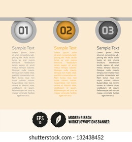 Modern Ribbon Workflow Options Banner - Vector Illustration - can be used for workflow layout, diagram, options.